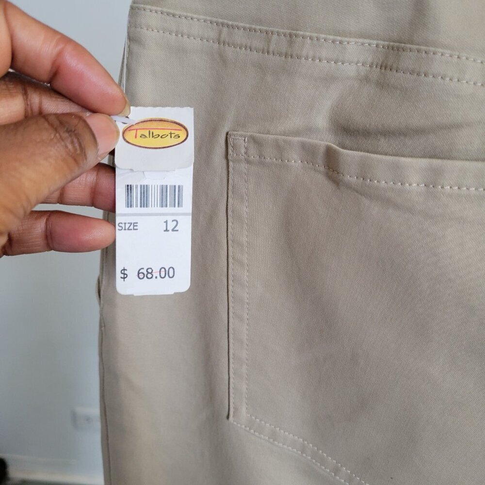 New Talbots Slimming Stretch Denim Wide Cream Leg Pants (Size: 12) - Picture 7 of 13